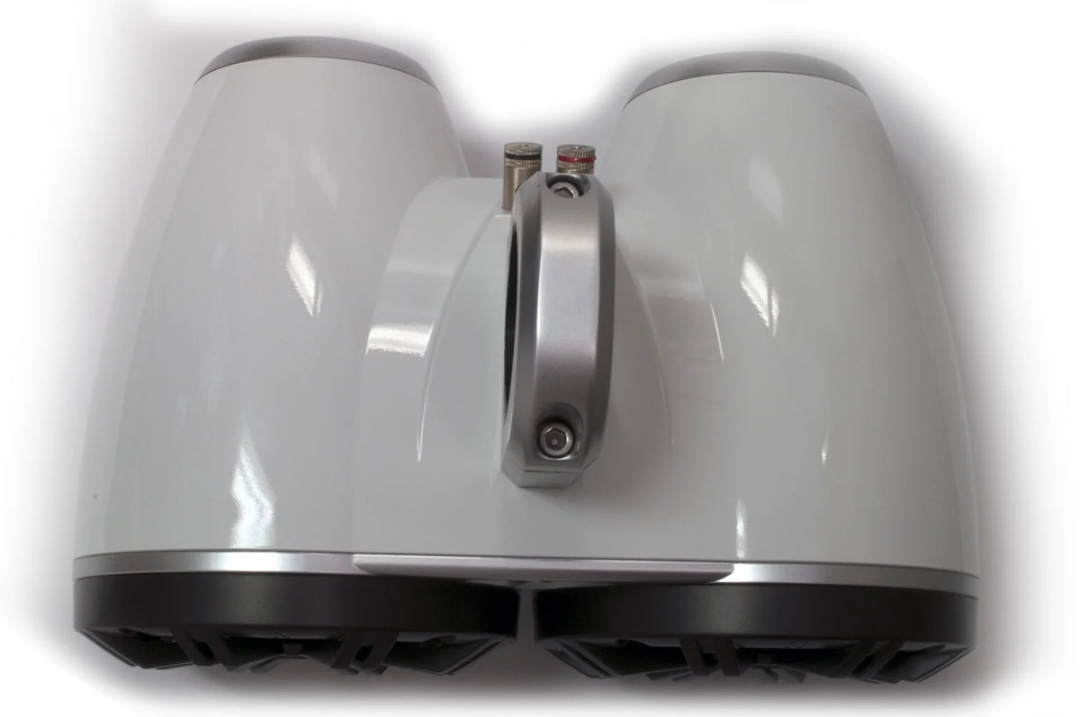 White Dual Wake Tower System with Charcoal 6.5" Marine RGB LED Speakers C642705