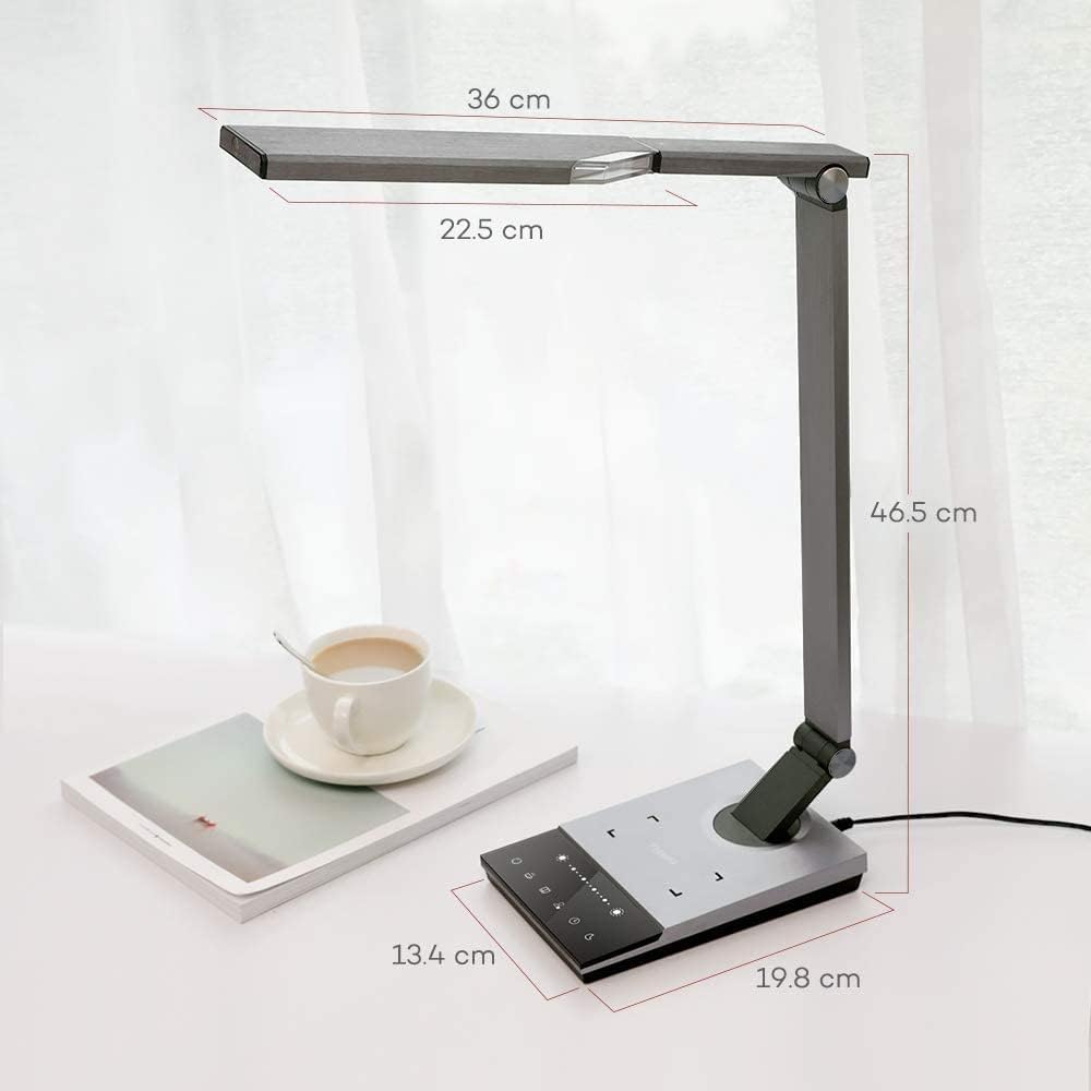 Metal LED Desk Lamp with Fast Wireless Charger, 5V/2A USB Port, Touch Control Q596349