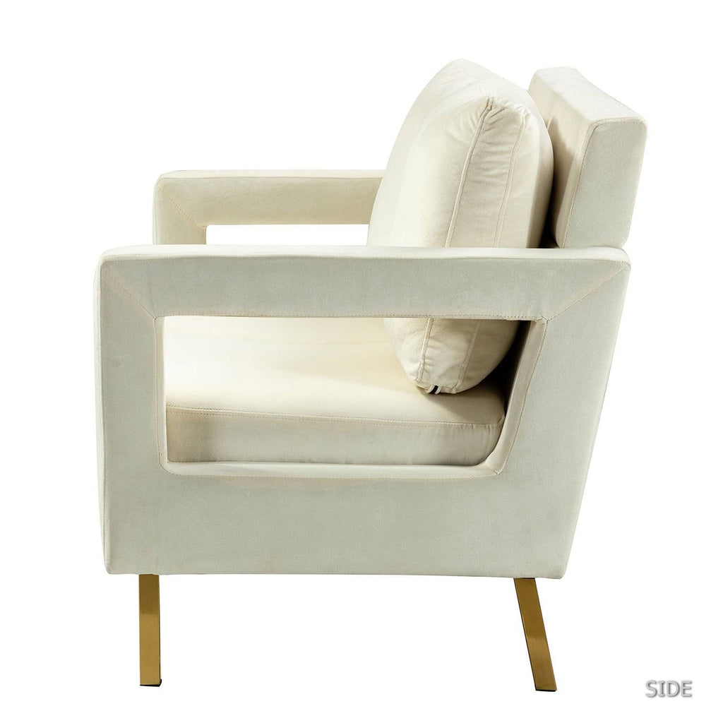 Green 50x22 Loveseat with Gold Metal Legs B374