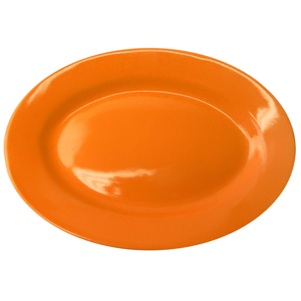 Orange Stoneware Wide Rim Platter - 12/Case O91283
