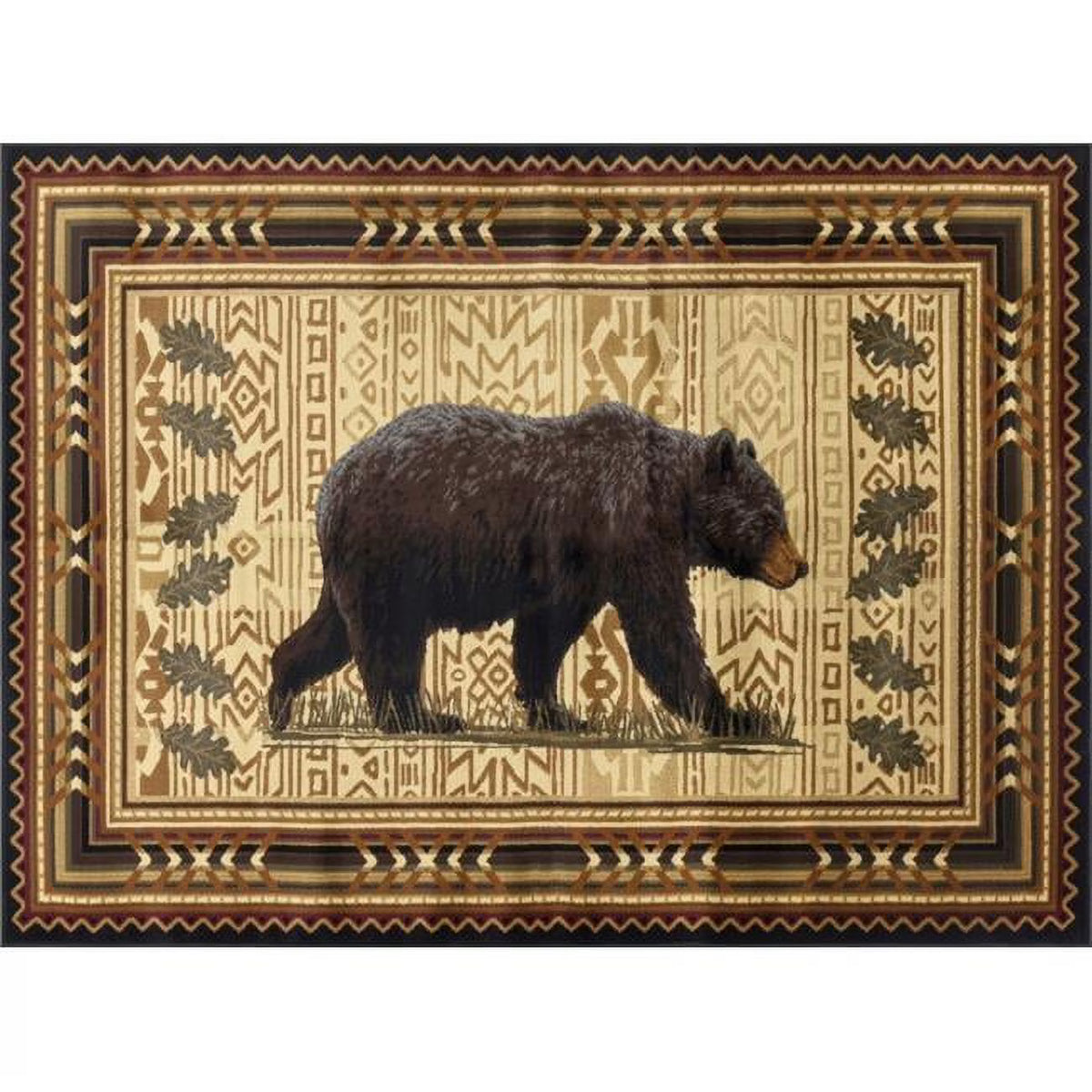 Black Rectangle Rug F566