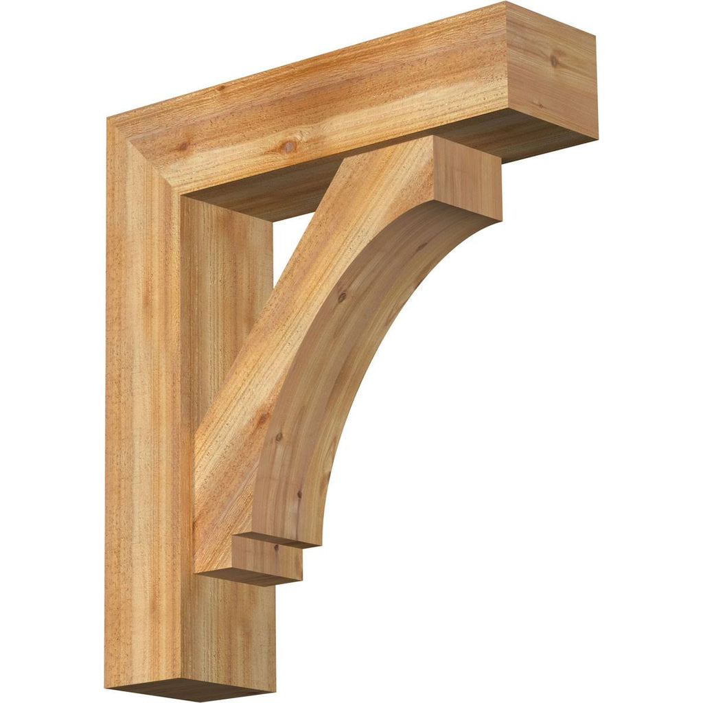 8x22W x 30x22D x 34x22H Rough Sawn Bracket with Offset Brace, Western Red Cedar T770