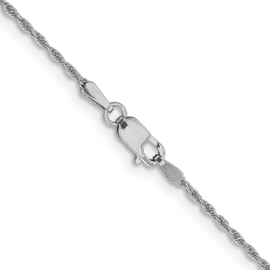 Solid 14K White Gold 1.5mm Loose Rope Chain - 24" P543472