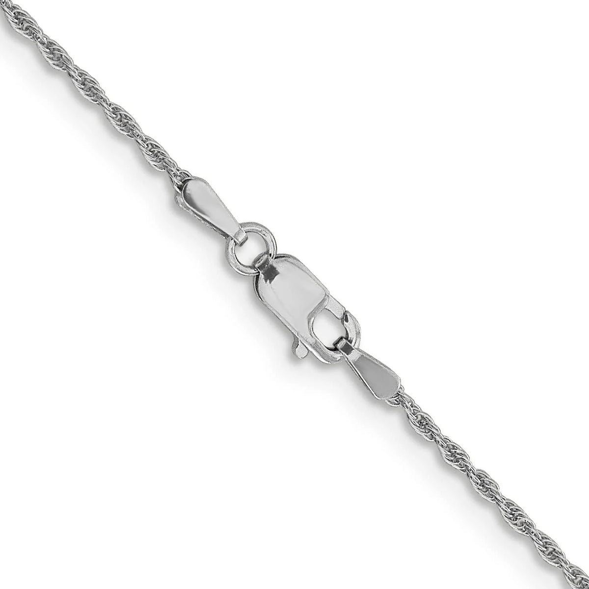 Solid 14K White Gold 1.5mm Loose Rope Chain - 24" P543472