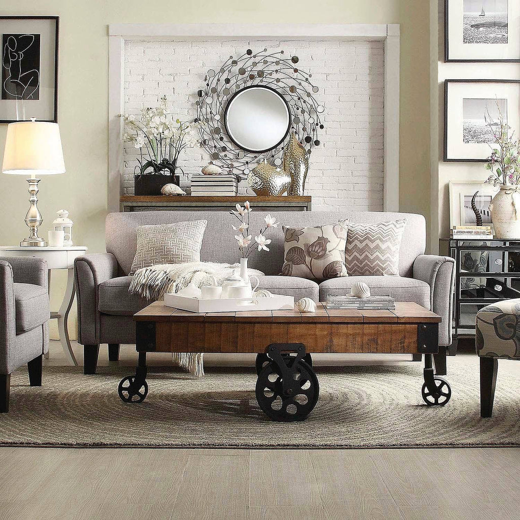 Rustic Industrial Factory Cart Cocktail Table U13056