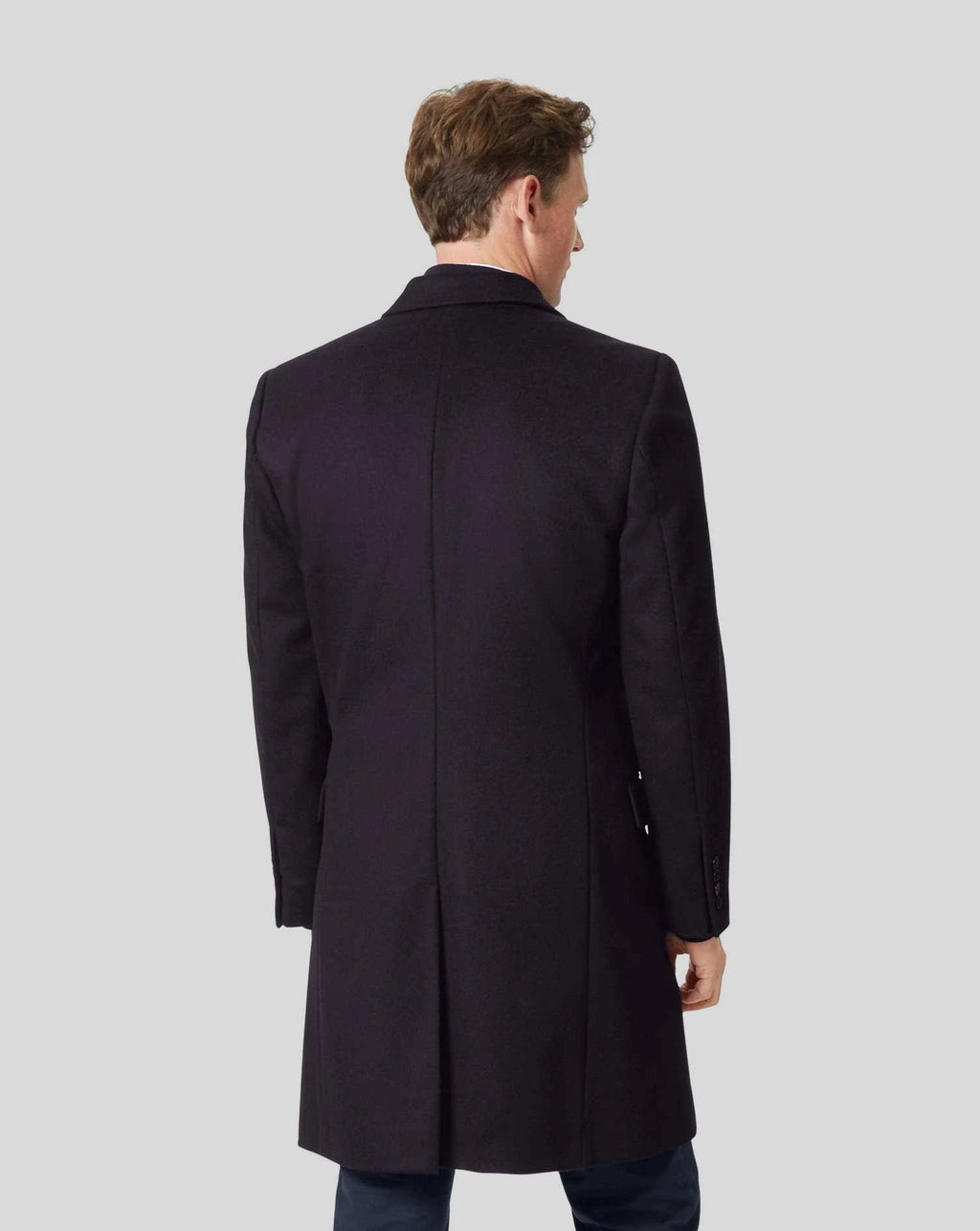 Navy Wool Cashmere Coat K657086