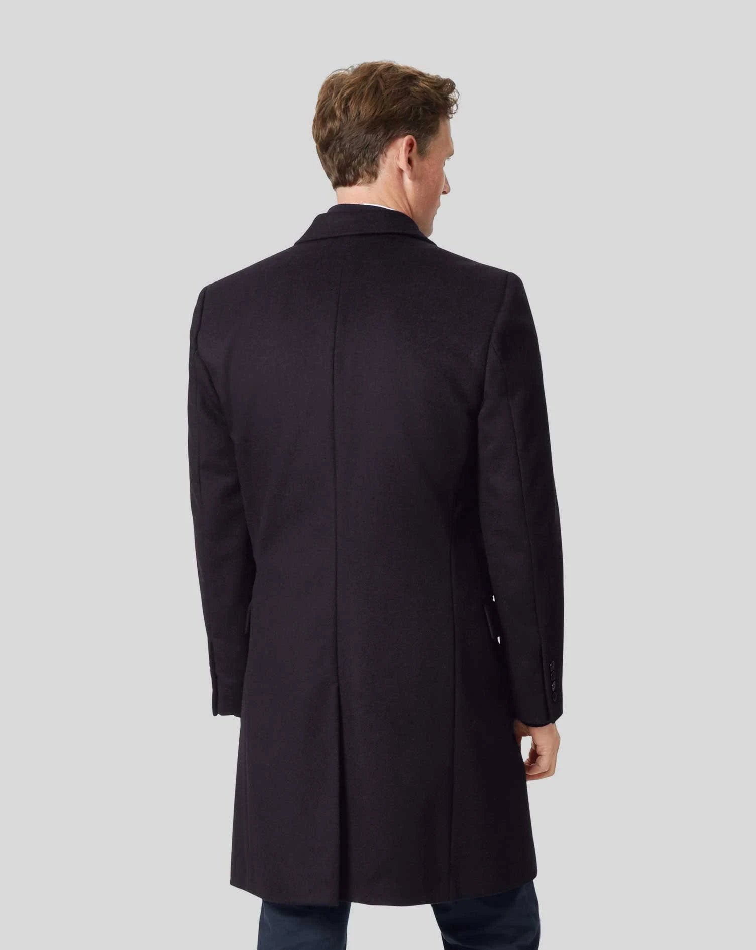 Navy Wool Cashmere Coat K657086