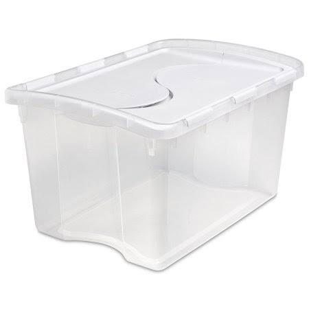 48 Quart Clear Storage Box with White Lid, 6-Pack N787