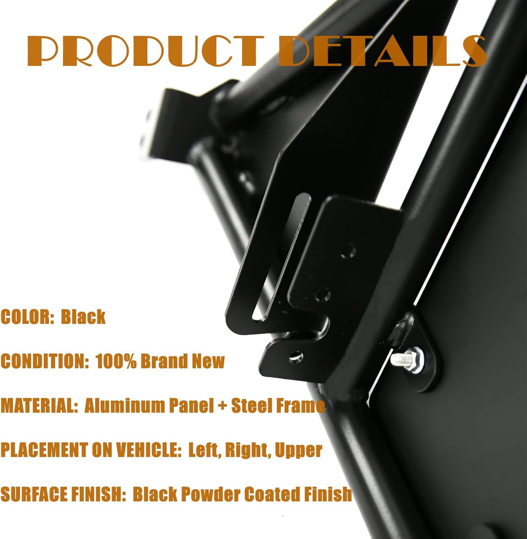 2 PCS Black UTV Side Doors with Slam Latches I595444