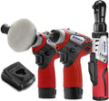 12V Cordless Li-ion Mini Polisher, Impact Wrench & Ratchet Wrench Combo Tool Kit with 2 Batteries W86933