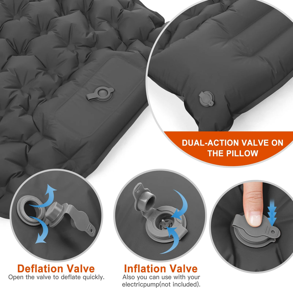 Ultralight Inflatable Camping Sleeping Pad with Built-in Pump N4261
