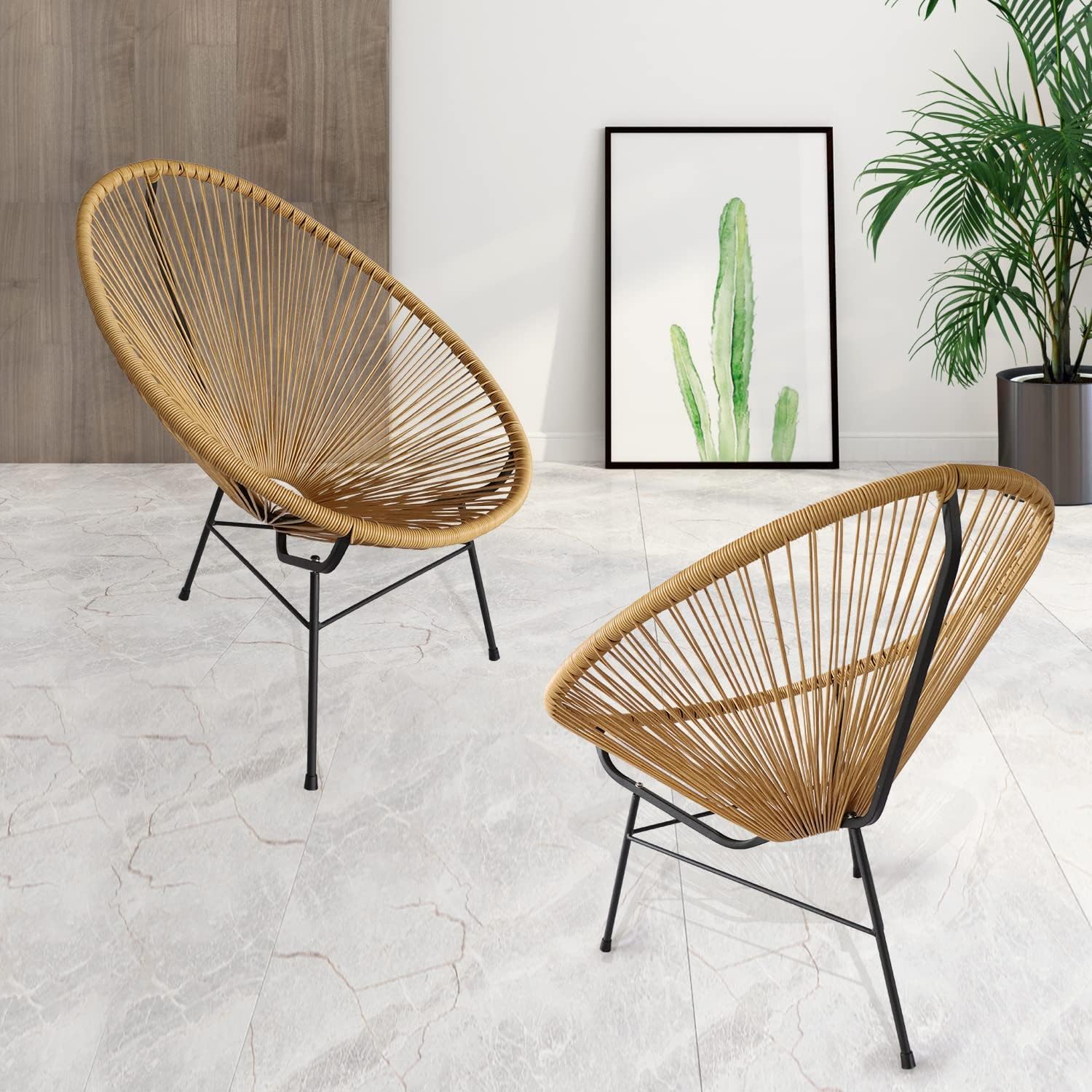 Set of 2 All-Weather Acapulco Chair with Flexible Rope and Heavy Duty Frame H5245