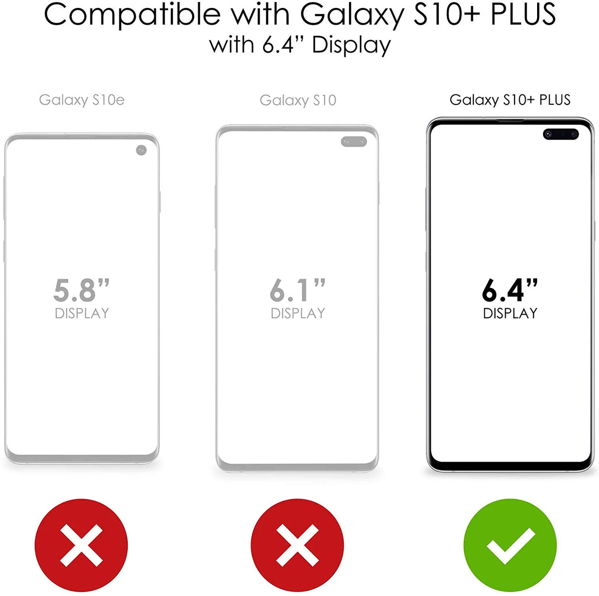 Clear Shockproof Hybrid Case for Samsung Galaxy S10+ with Tempered Glass Screen Protector R671906