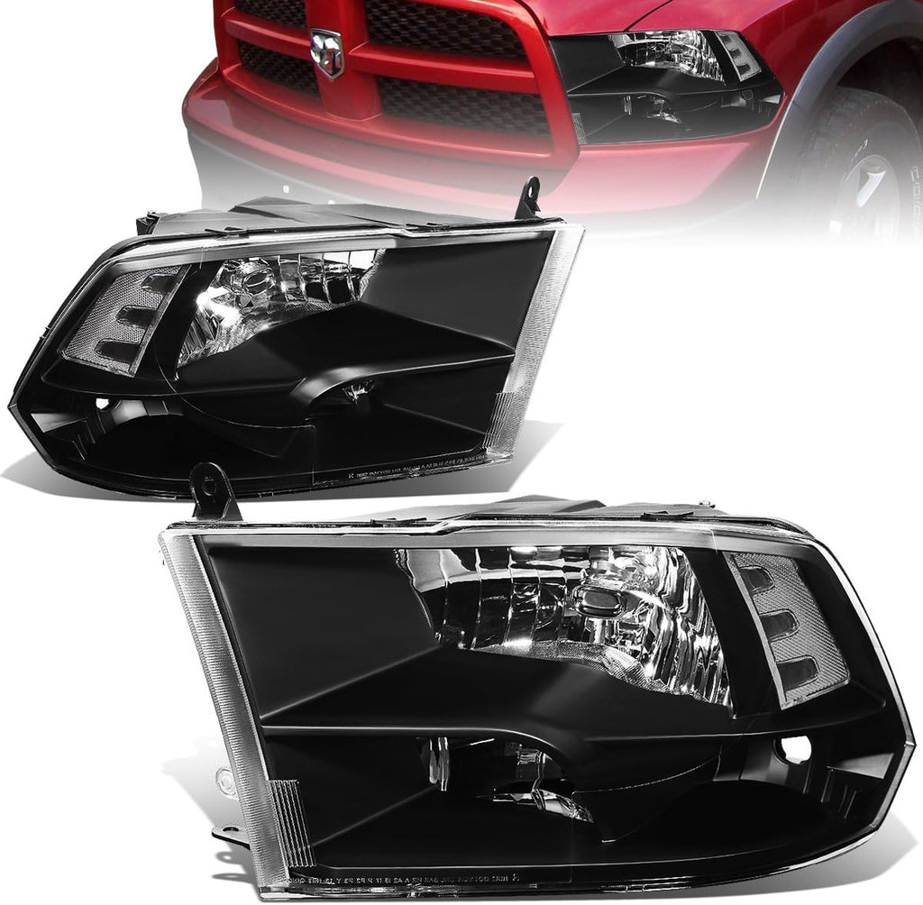 Quad Headlights Assembly Chrome Housing Clear Lens P387163