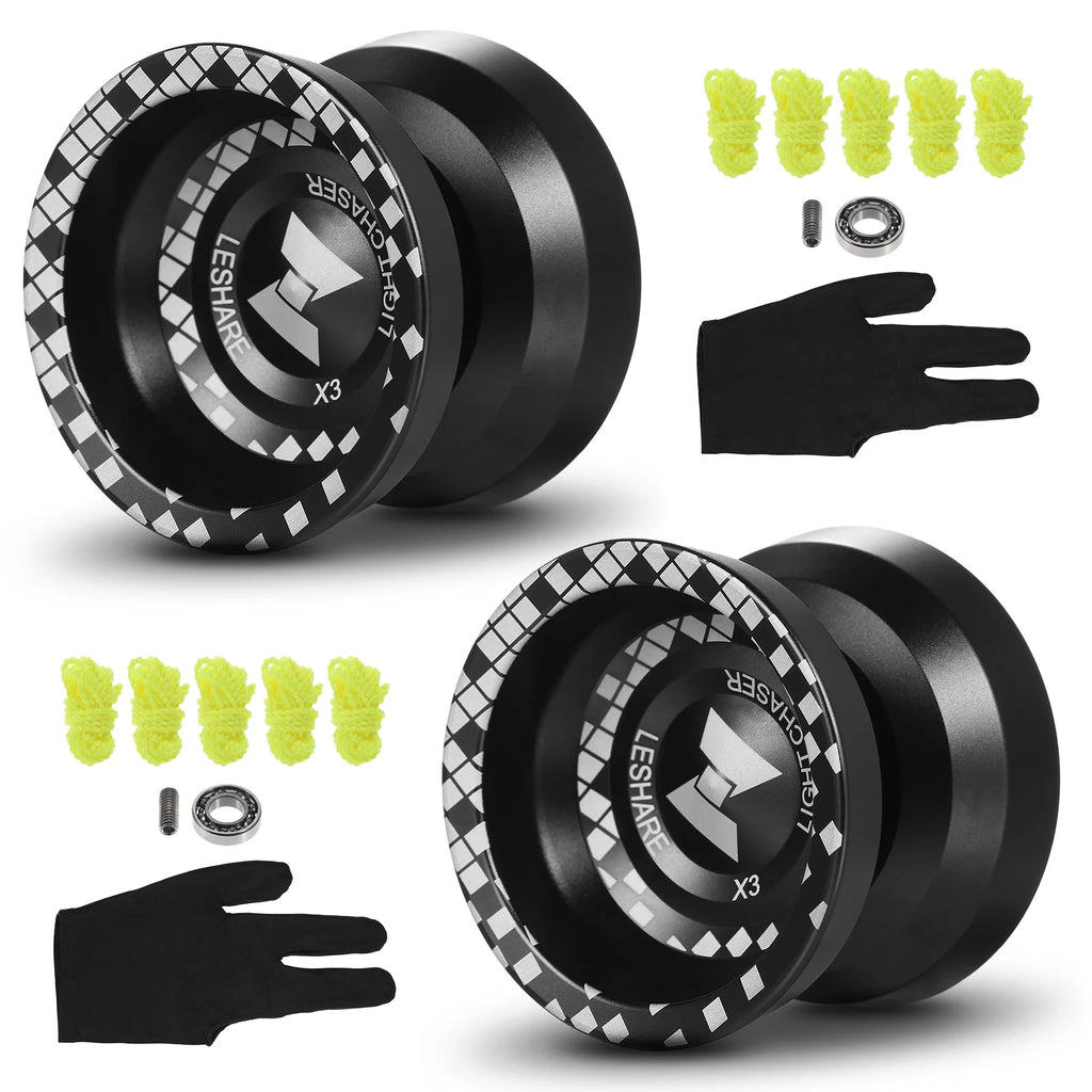 2 Pack Aluminum Alloy Responsive YoYo with Unresponsive Bearing L269