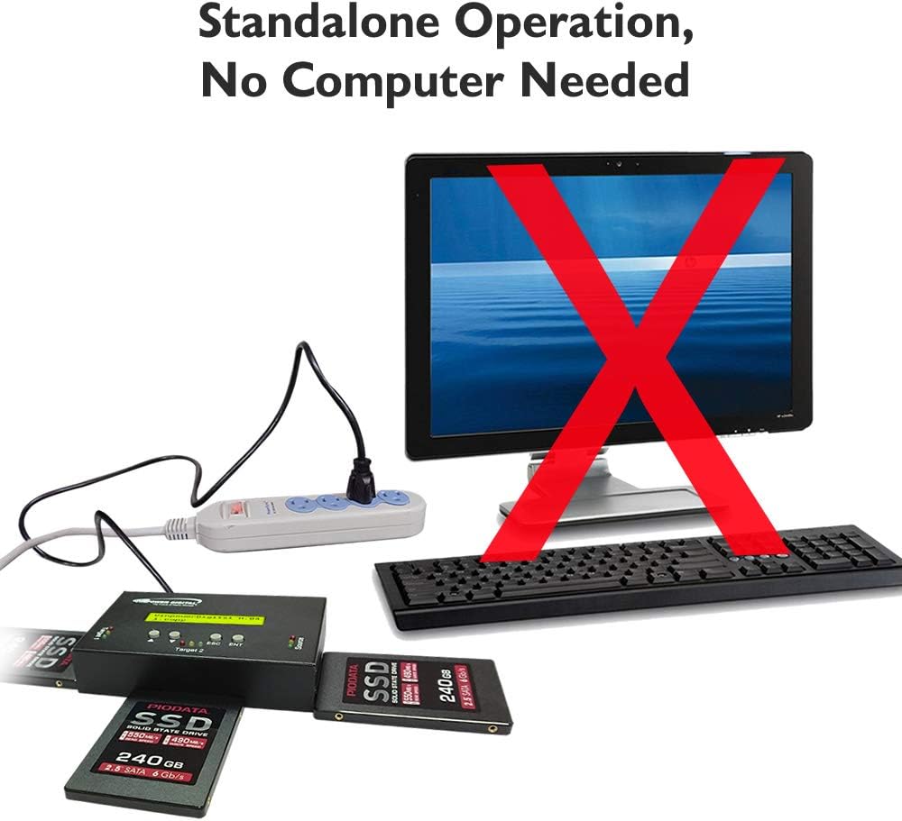 1:2 SATA HDD SSD Clone Duplicator Sanitizer E412950