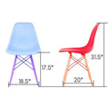Mid-Century Modern Dining Accent Side Chair with Black Steel Leg J1371