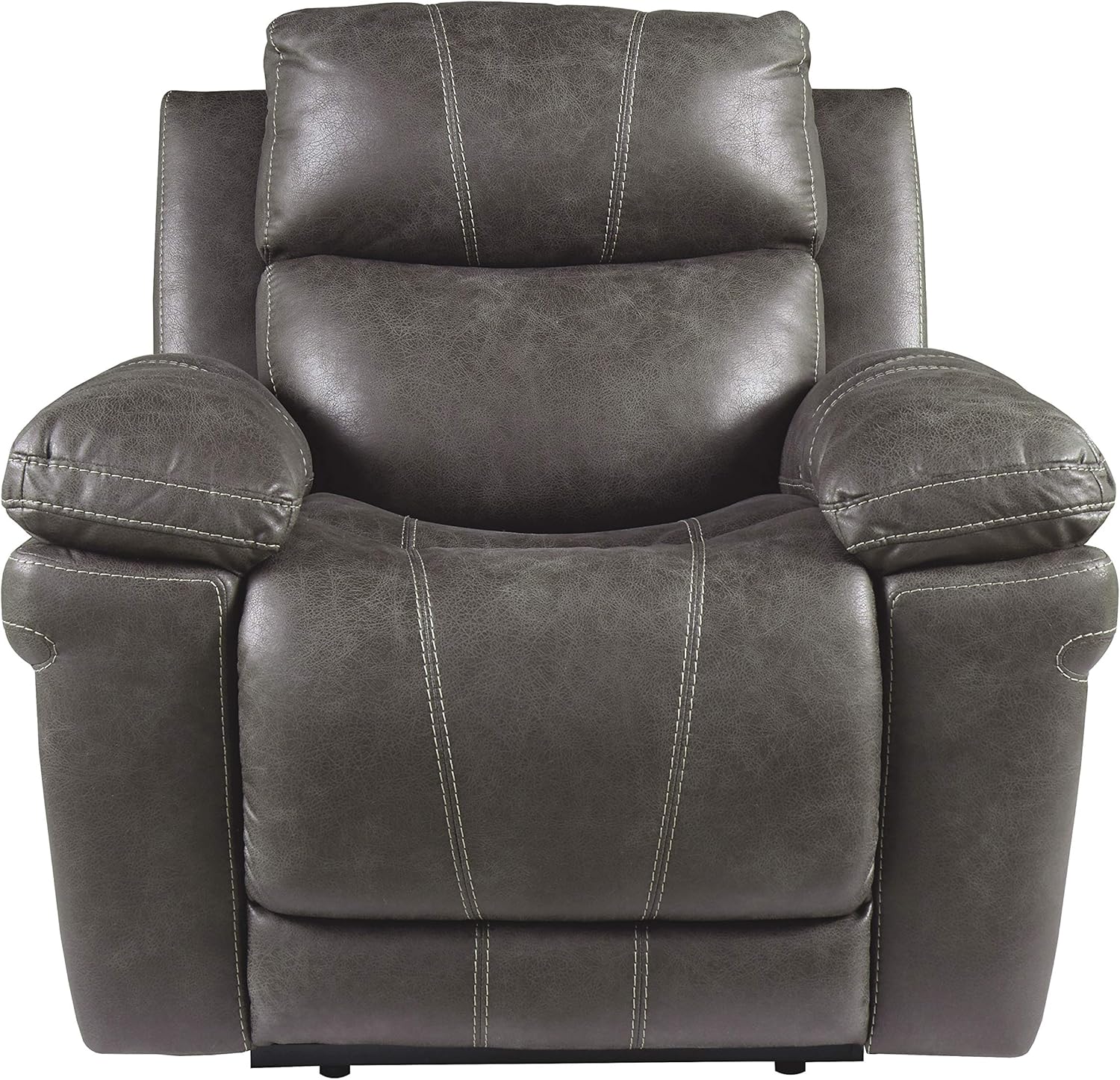 Faux Leather Power Recliner with Adjustable Headrest, Gray X8253