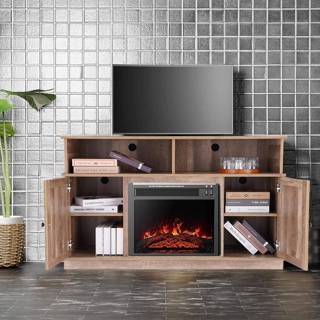 Electric Fireplace TV Stand with Heater for TVs up to 50 Inch J9885