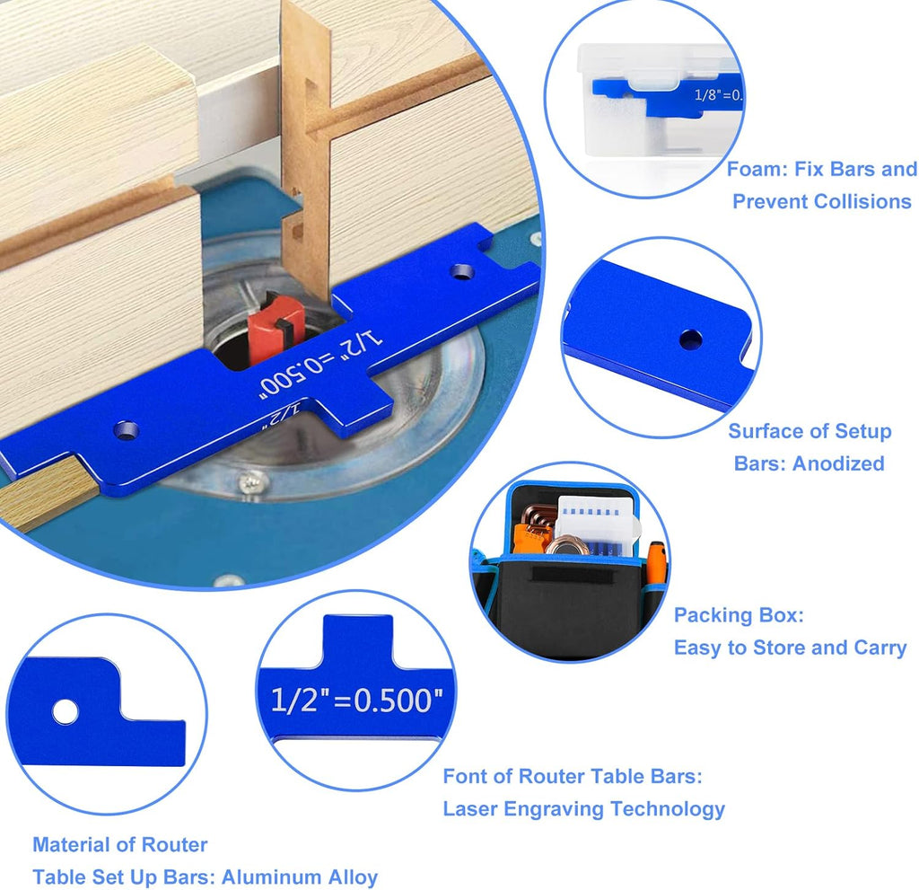 Router Table Setup Blocks Woodworking Accessories Set of 7 T77621