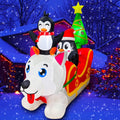 Inflatable Christmas Dog Sledding Decoration with Penguin and Christmas Tree, 5FT Y841