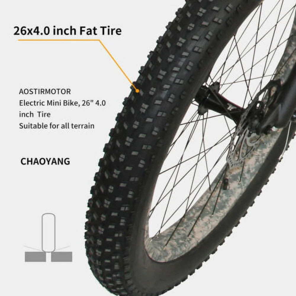 Black Electric Mountain Bike with Removable Battery U6254