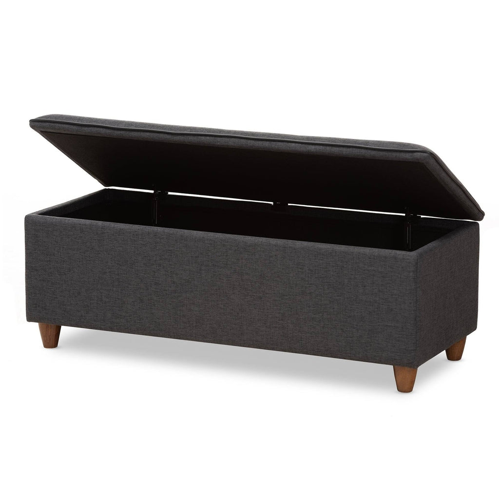 Greyish Beige Fabric Storage Ottoman K876544