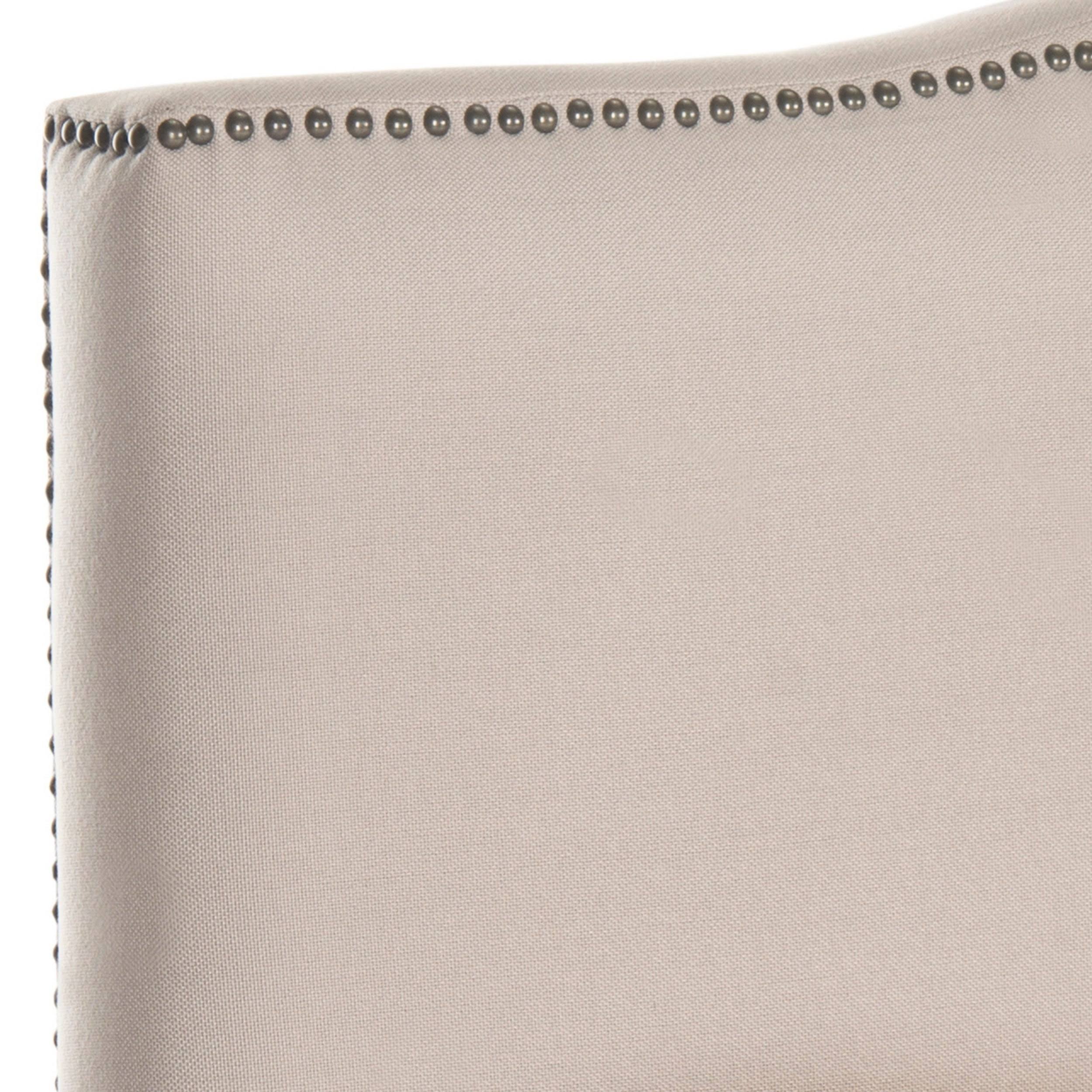 Taupe Brass Nailhead Headboard (Full) E599