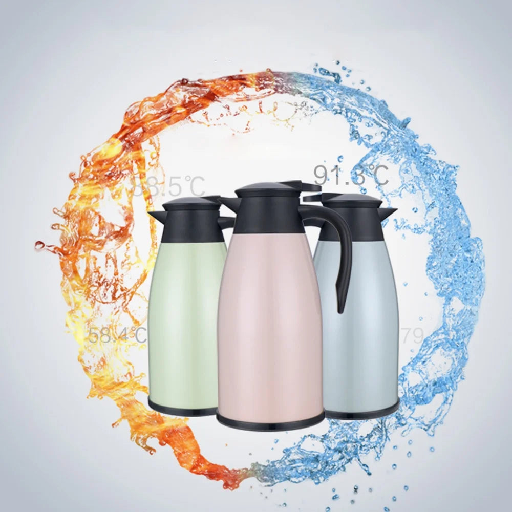 Silver Stainless Steel Vacuum Flask, 2L, Double Walled Insulation Bottle M3938