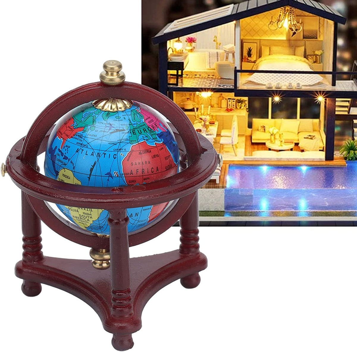 1:12 Miniature World Globe Dollhouse Decoration Accessories H90359