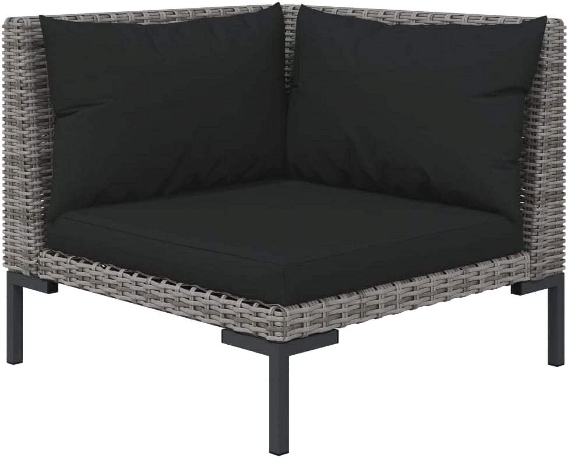 12 Piece Patio Lounge Set with Cushions Poly Rattan Dark Gray K3834