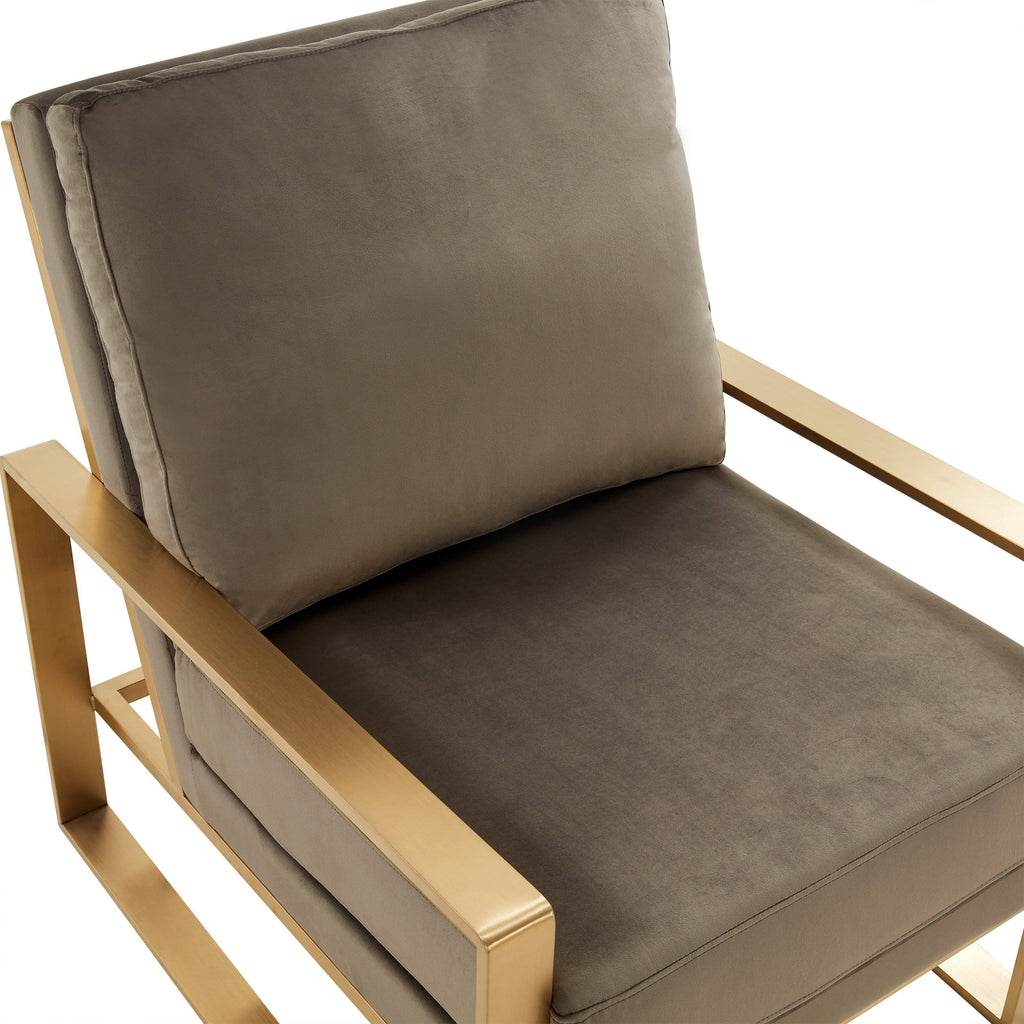 Purple Velvet Accent Armchair with Gold Frame G208