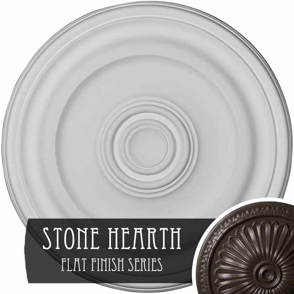 15 7/8 inch x 1 1/2 inch Hand-Painted Stone Hearth Ceiling Medallion O235333