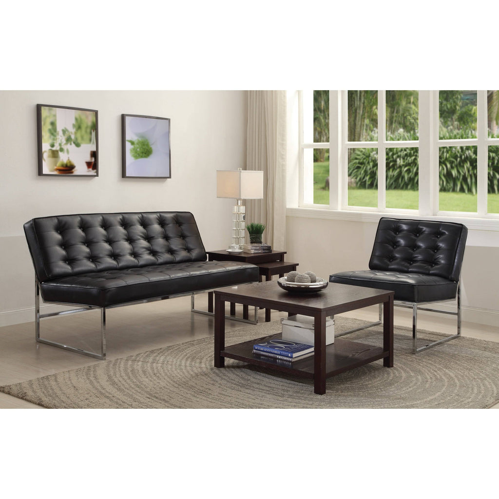 Klein Charcoal Loveseat with Chrome Base T582722