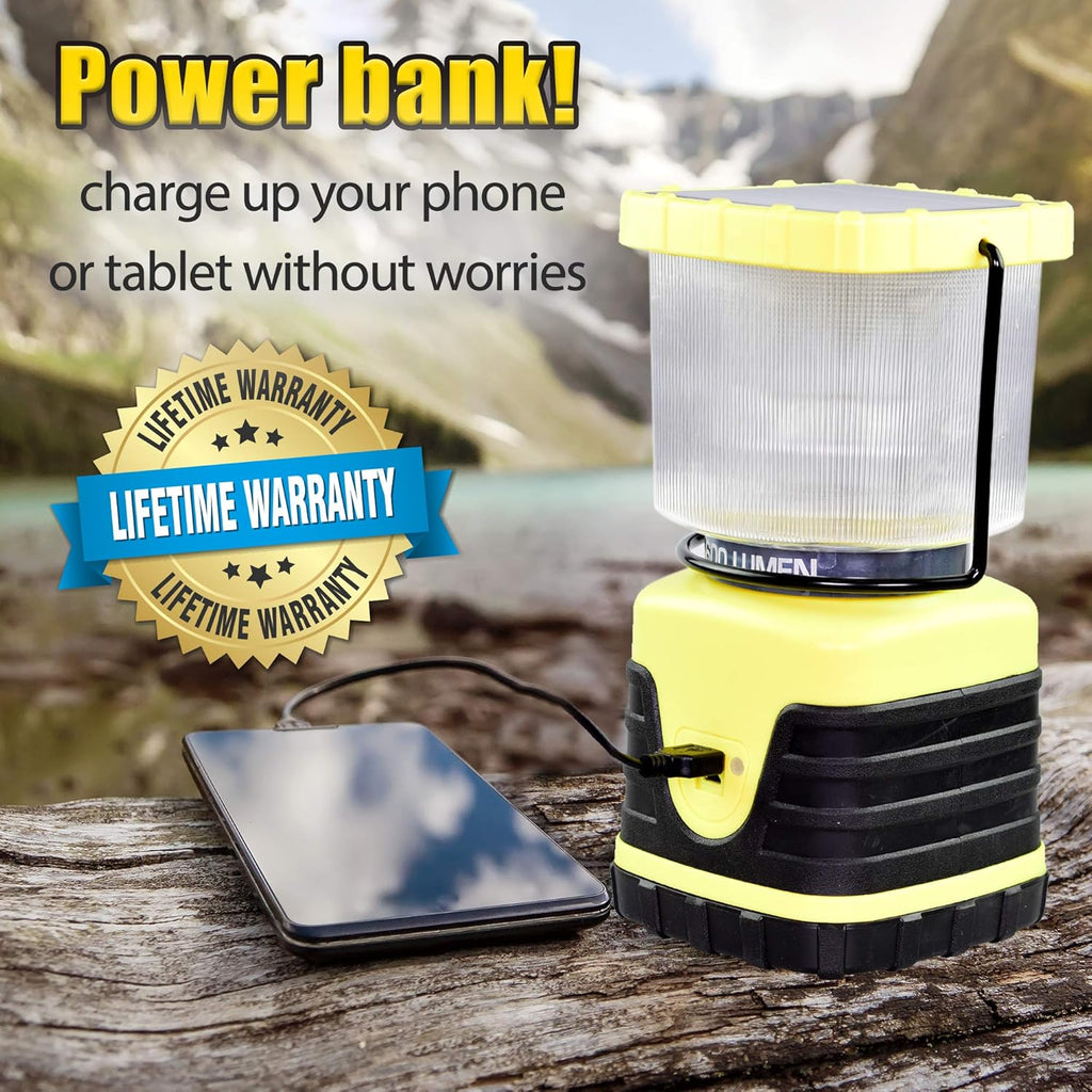 Rechargeable Solar Camping Lantern 600 Lumen USB Power Bank O857
