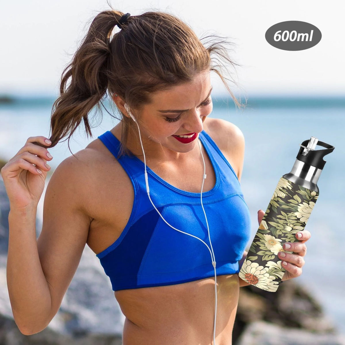 Stainless Steel Insulated Water Bottle with Straw Lid F4961