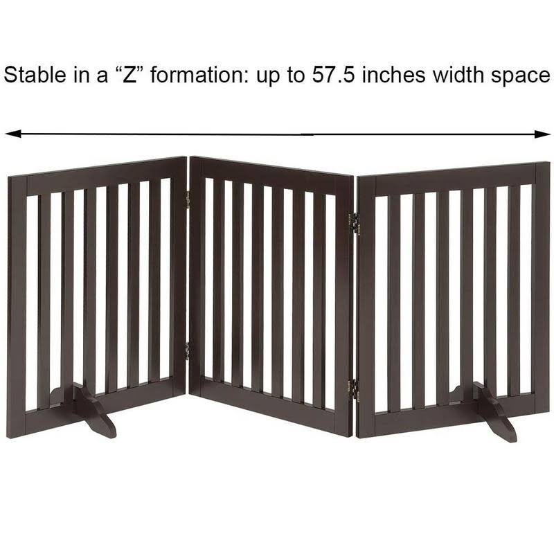 Freestanding Wooden Pet Gate 4 Panels H71011
