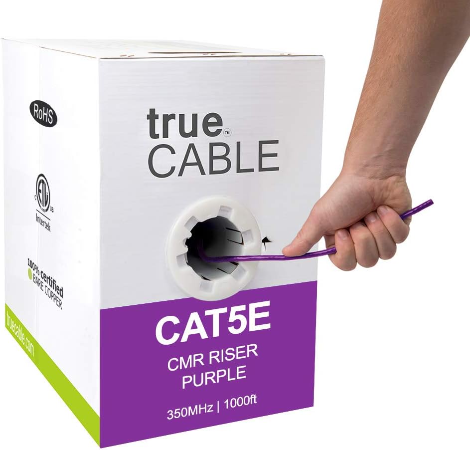1000ft Yellow 24AWG 4 Pair Solid Bare Copper Bulk Ethernet Cable B9588