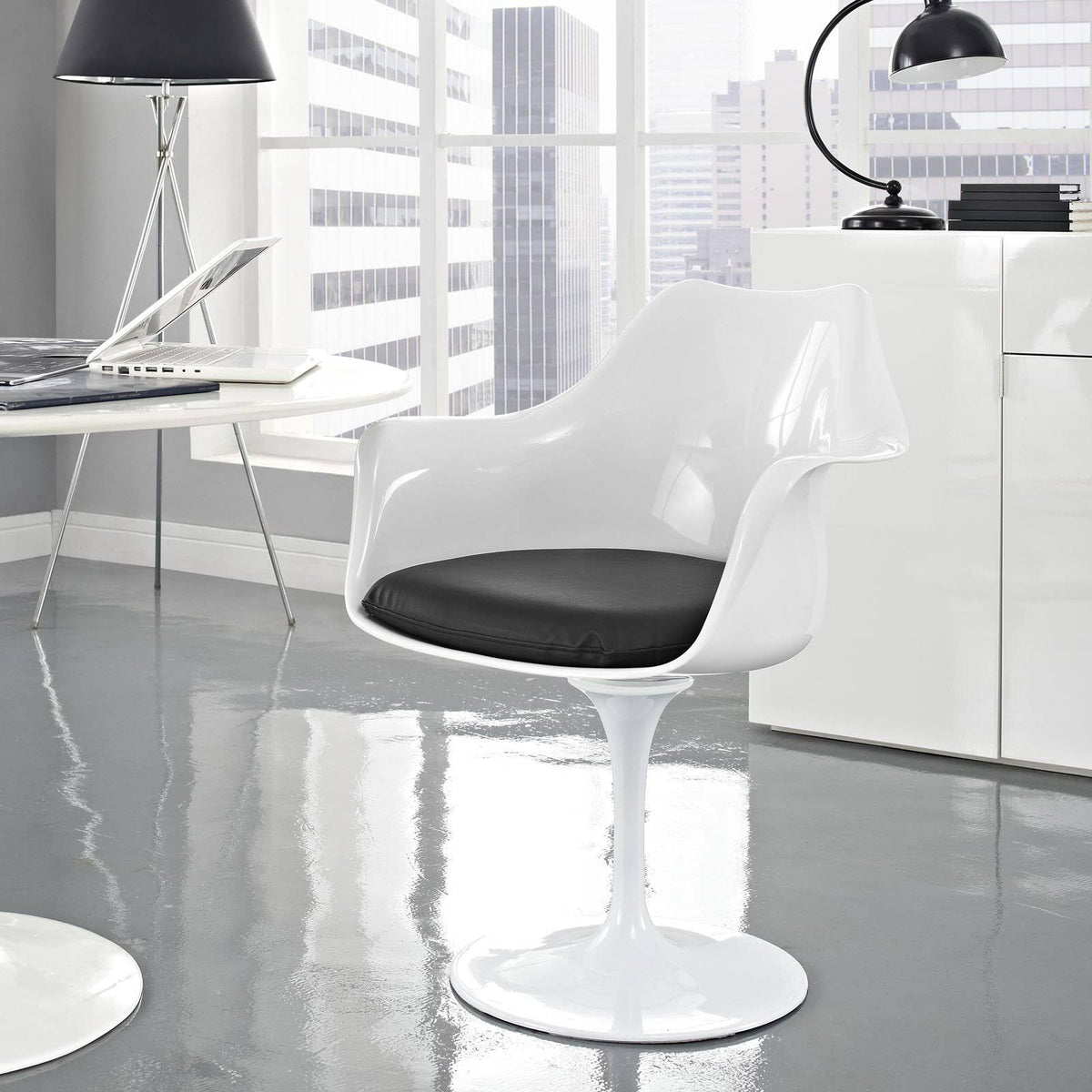 Orange Vinyl Dining Armchair W42537