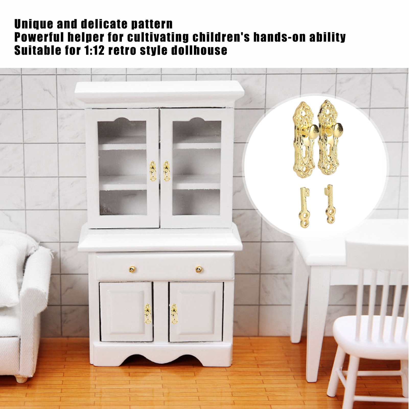 Metal Door Locks 2 Sets for Dollhouse Miniature K952223