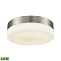 Satin Nickel Round Flush Mount with Opal Glass J6750
