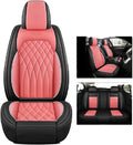 Black&Pink Faux Leather Car Seat Covers Full Set R181
