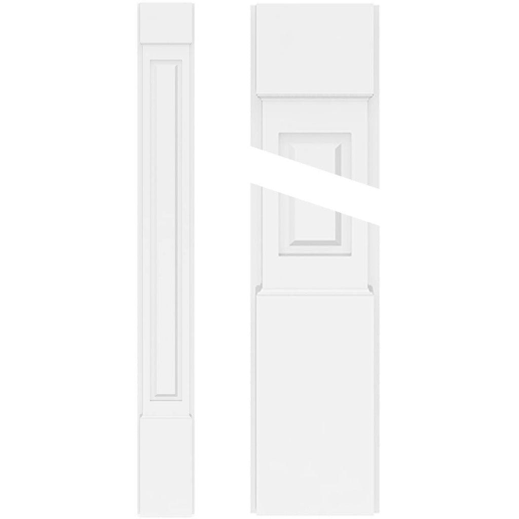 Raised Panel PVC Pilaster with Capital and Base (Pair) A80093