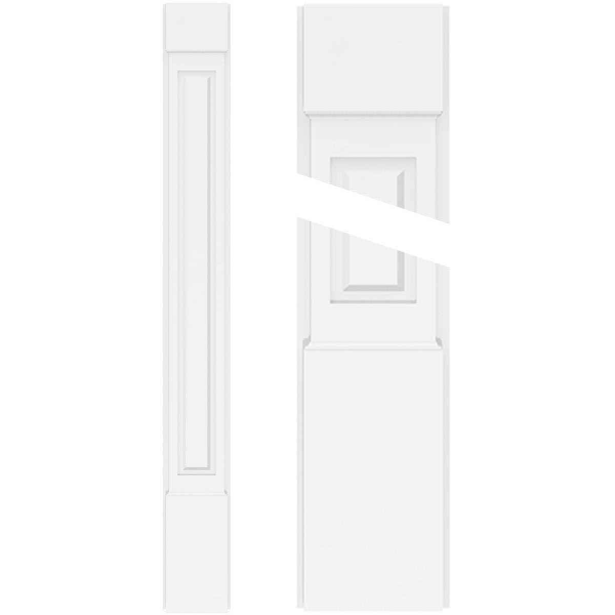 Raised Panel PVC Pilaster with Capital and Base (Pair) A80093