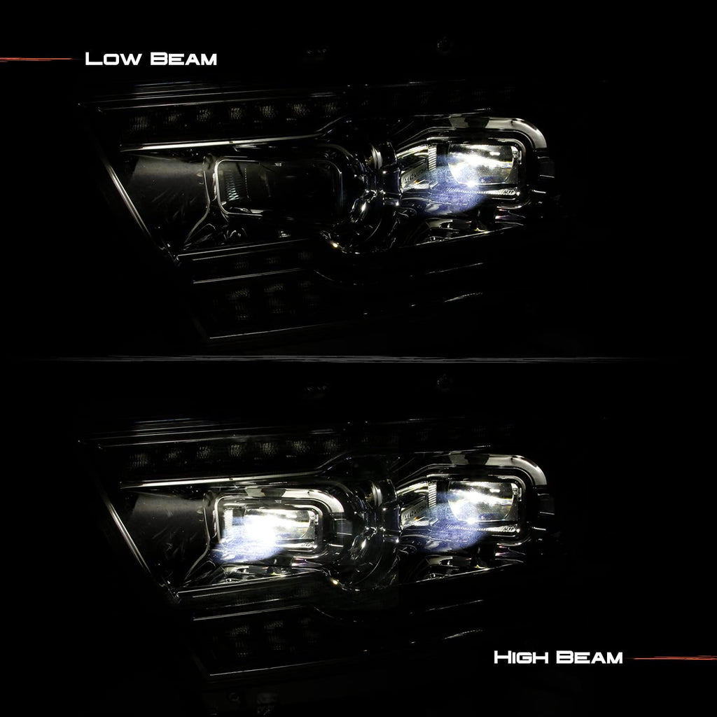 Chrome Housing Dual Projector Full-LED Sequential Light Bar Headlights for Dodge RAM 1500 U871408