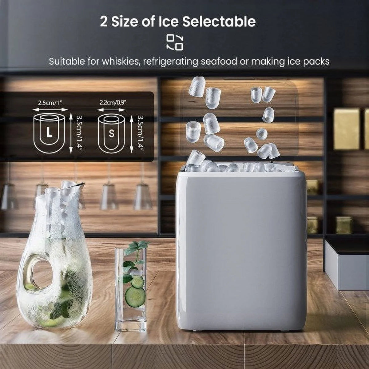 Portable Countertop Ice Maker Machine with Scoop U6089