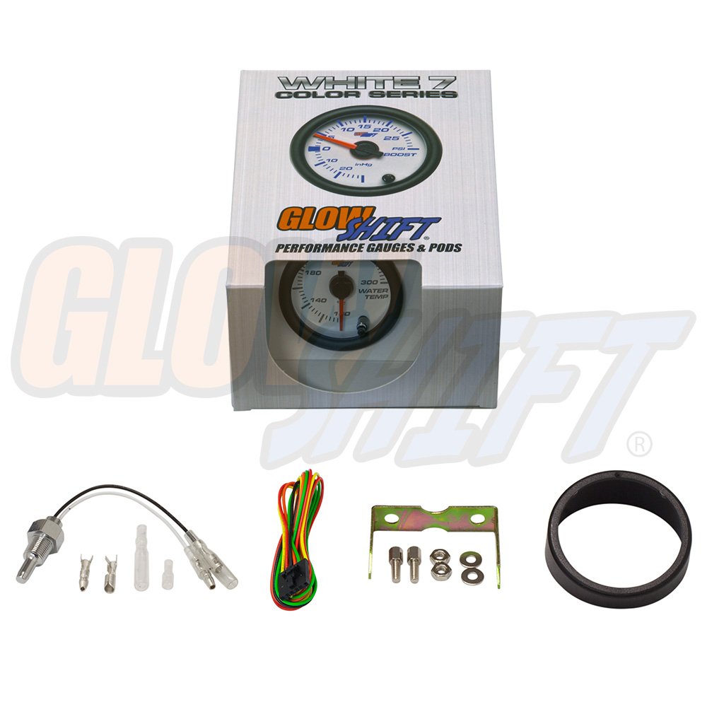 White 7 Color 300 F Water Coolant Temperature Gauge Kit with Electronic Sensor, 2-1/16 52mm Pack of 2 Q565
