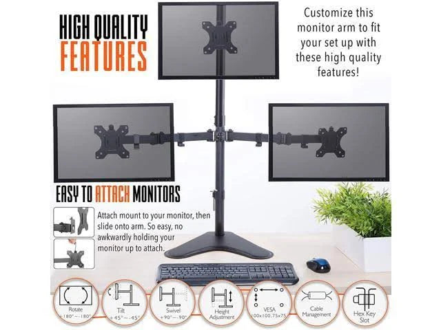 Three Arm Freestanding Monitor Mount P981