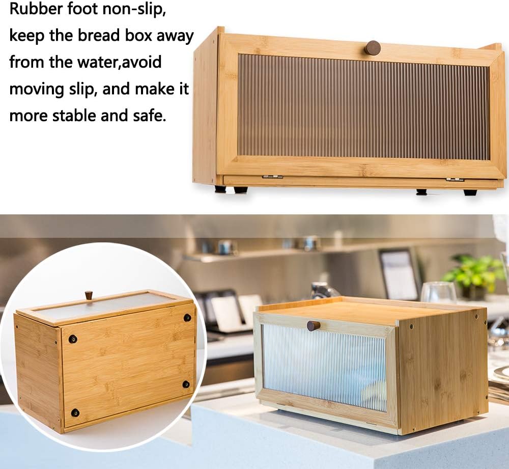 Bamboo Bread Box with Window, Pack of 2 E529937