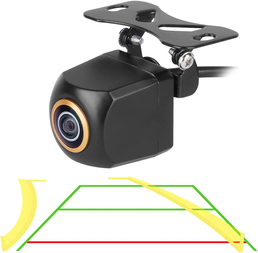 AHD 720P Rear View Camera with Golden Rim Fisheye Lens, License Plate Frame Included Pack of 2 N115